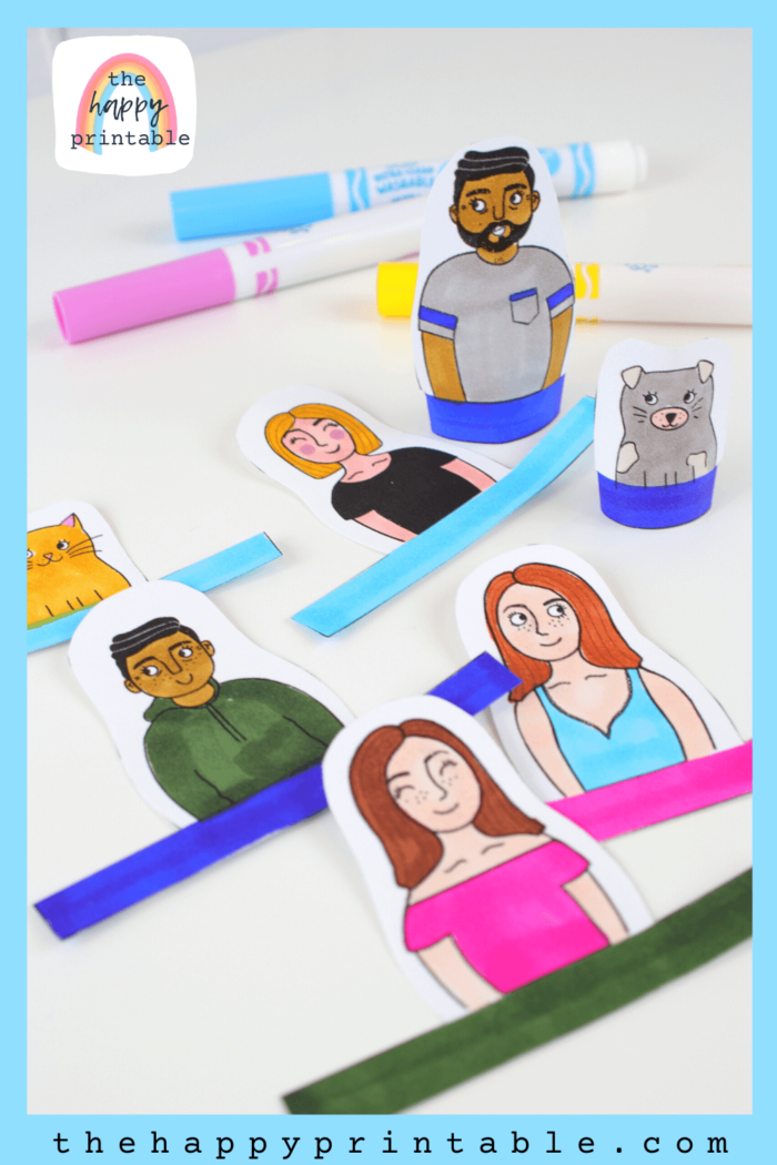printable finger puppets family