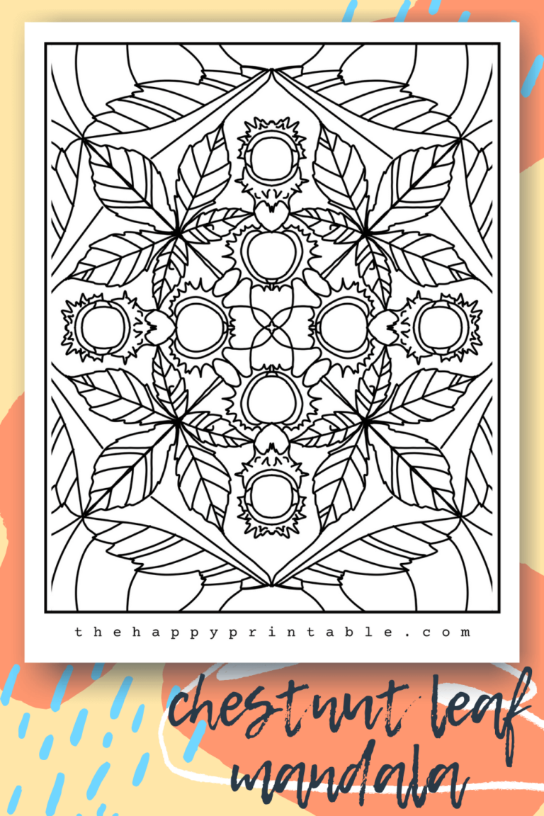 Leaf Mandala Coloring Pages | The Happy Printable