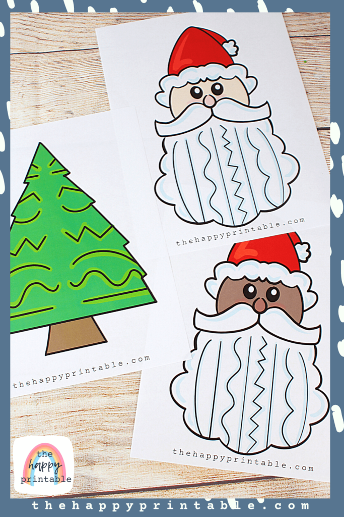 Full color Christmas themed scissor skills printables