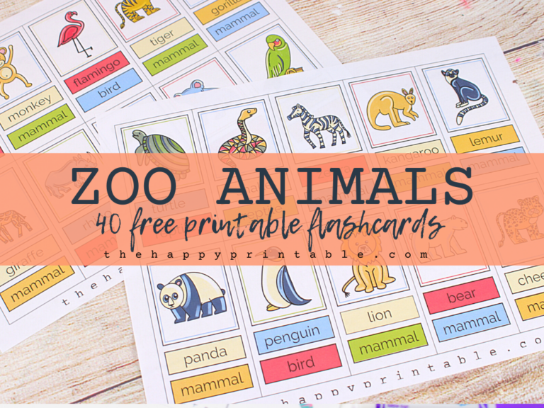 Printable Zoo Animal Flashcards The Happy Printable