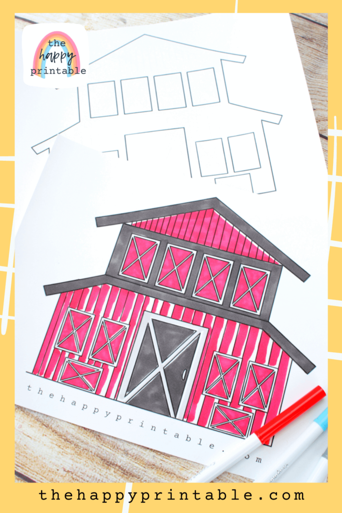 Barn coloring pages with doors that open
