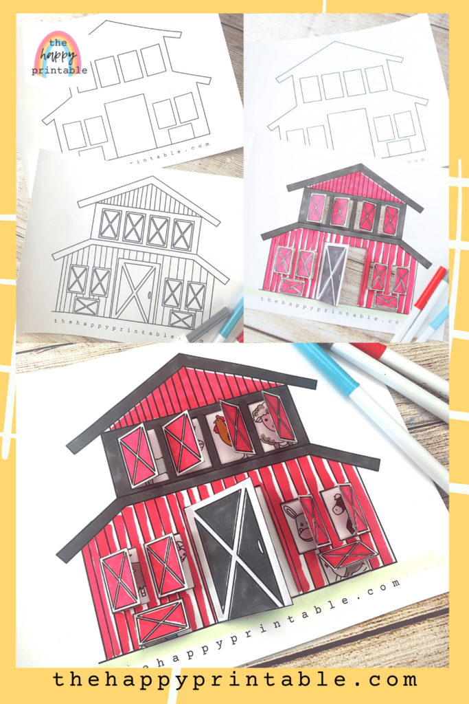 Free pritnable barn coloring page