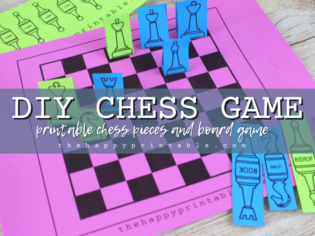 Chess Board Printable Plus Stand Up Chess Pieces The Happy Printable