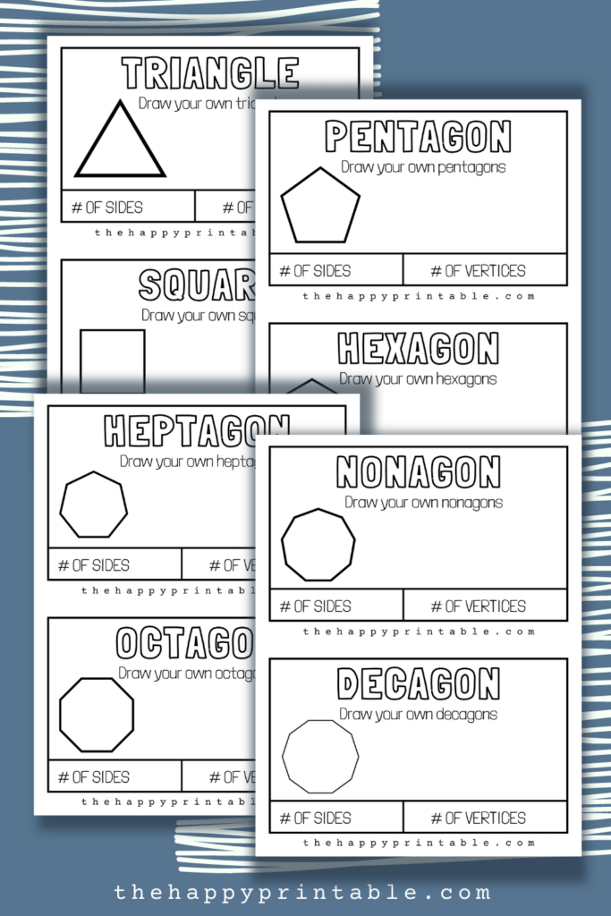 What are triangles, squares, pentagons, hexagons, heptagons, ocatgons, nonagon, decagons? They're all polygon shapes!