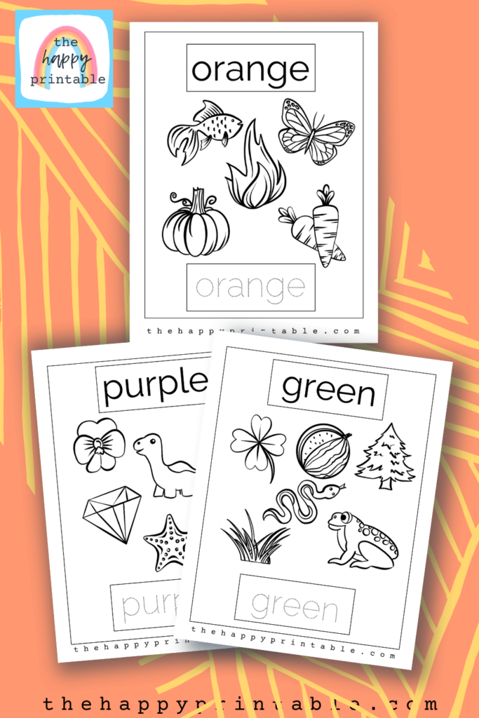 secondary colors coloring pages- orange, purple, green