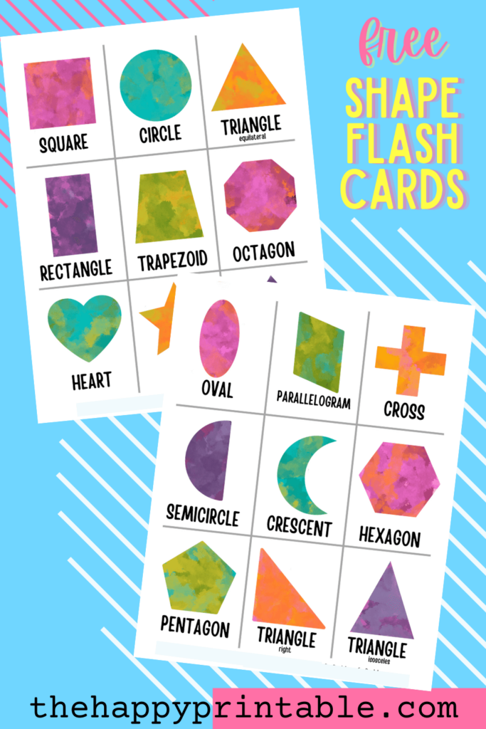 Help your child learn their shapes with these colorful printable shapes flashcards!
