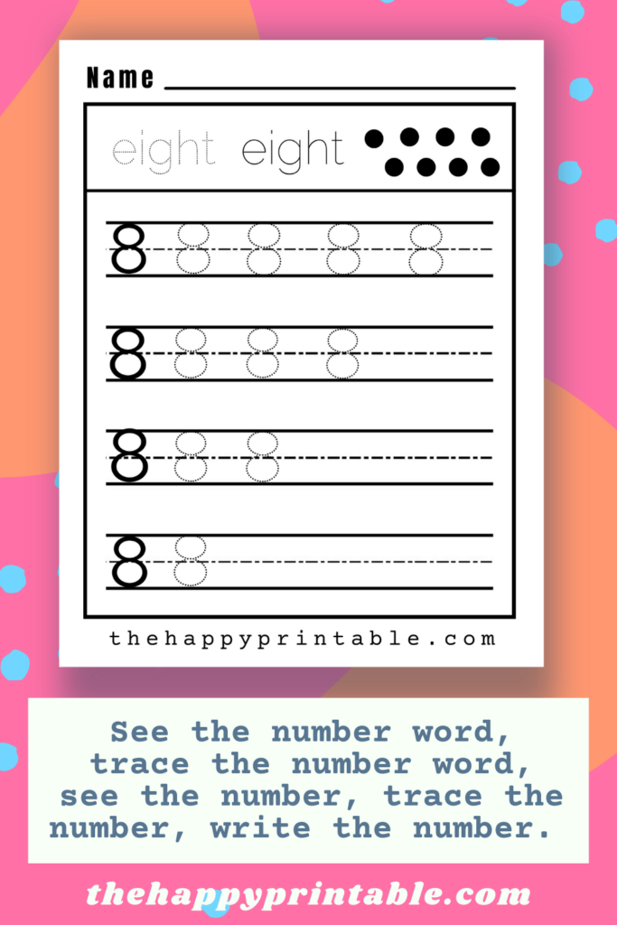 These number tracing worksheets include numbers 0-9 and are free to use in your home and classroom!