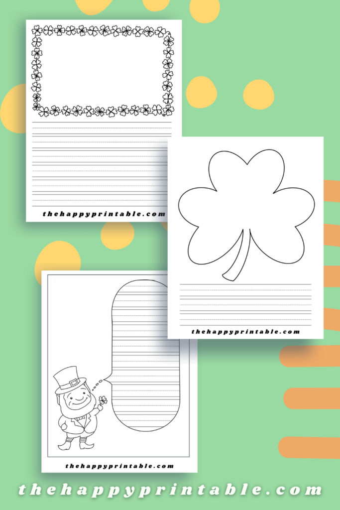These hand drawn St. Patrick's Day themed writing papers are free for you to print and use in your home or classroom.