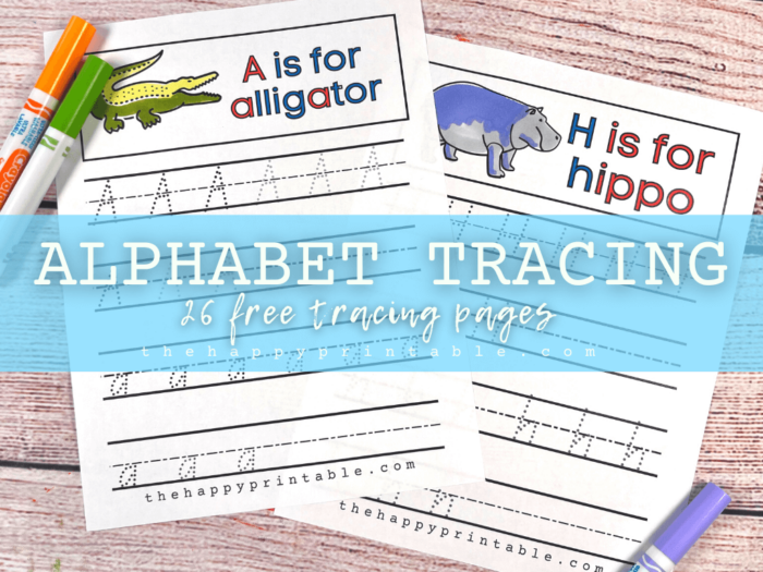 Alphabet Tracing Worksheets | The Happy Printable