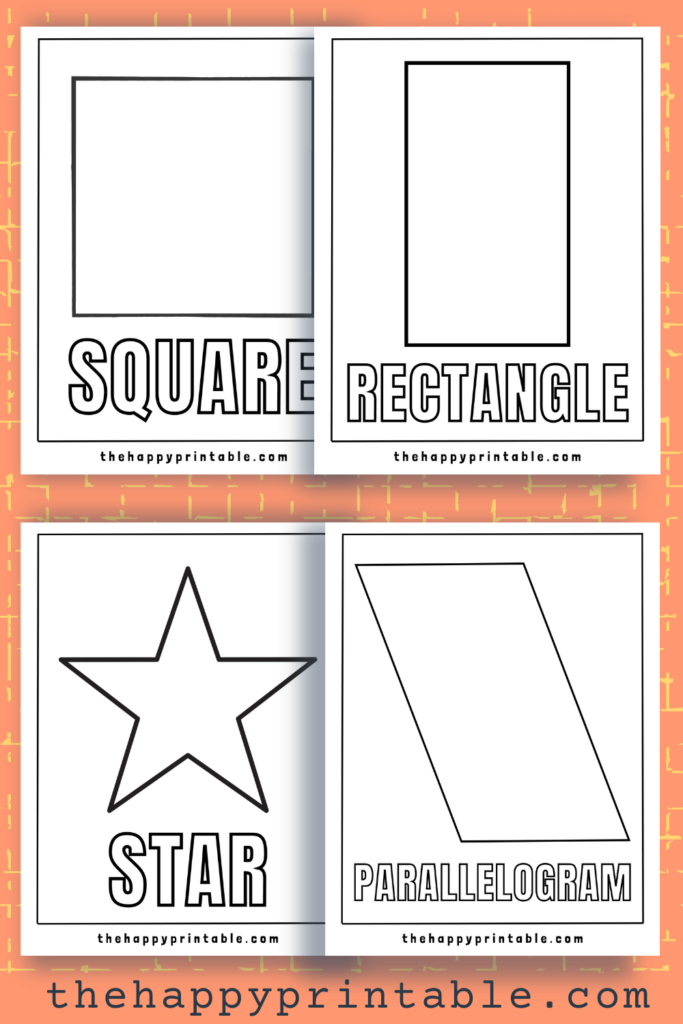 A square worksheet, a rectangle worksheet, star worksheet, and a parallelogram are free for home or classroom use.