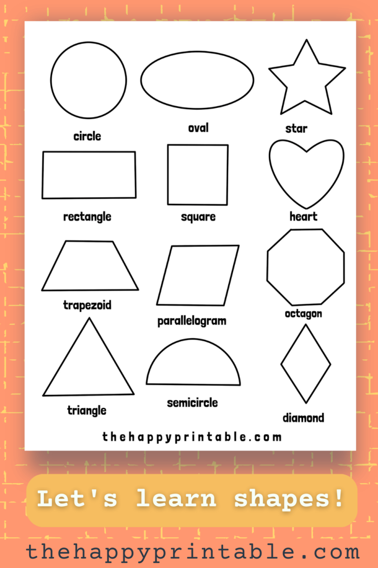 Printable Shapes Worksheets | The Happy Printable