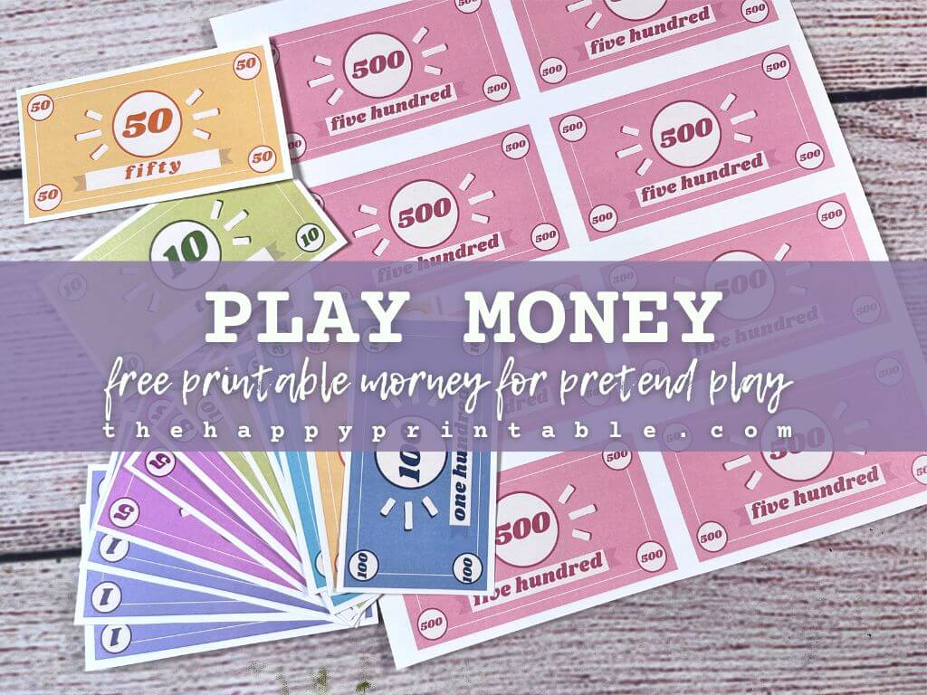 Money: Printable Play Money