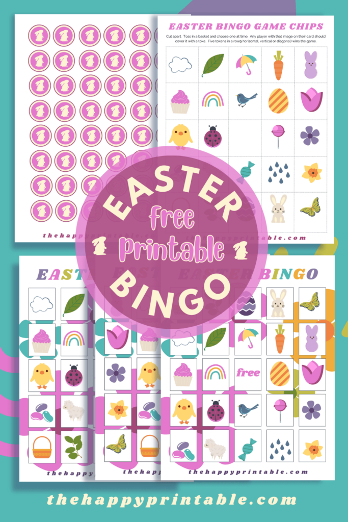 Celebrate the Easter season with this free printable Bingo game set including 18 unique Easter bingo cards.