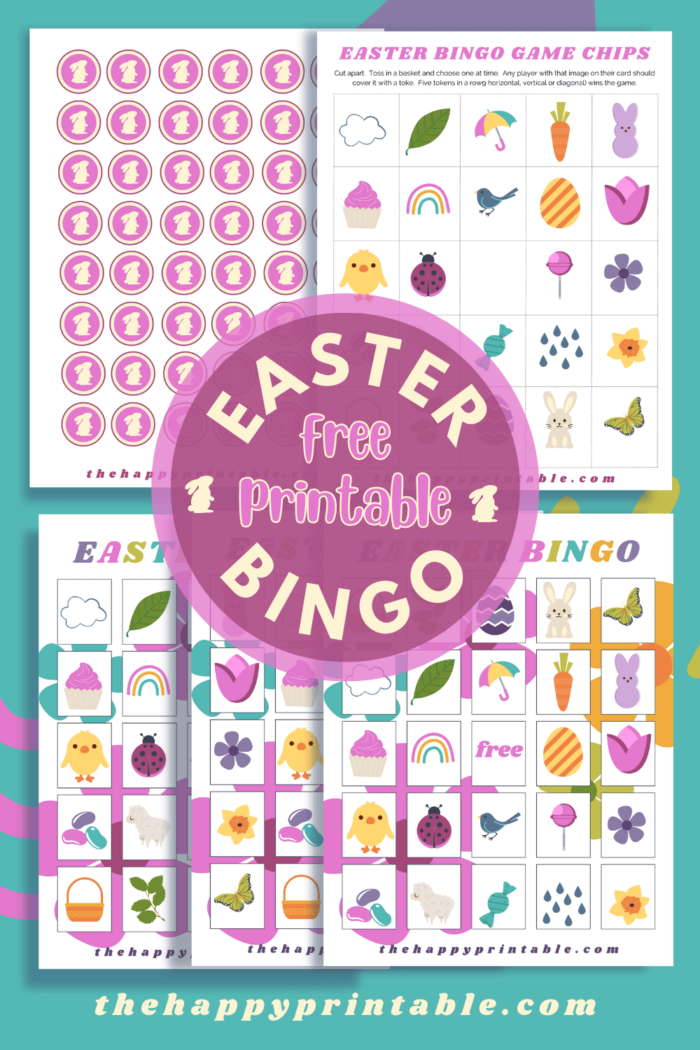Printable Easter Bingo Game The Happy Printable Printable Easter Bingo Game The Happy Printable