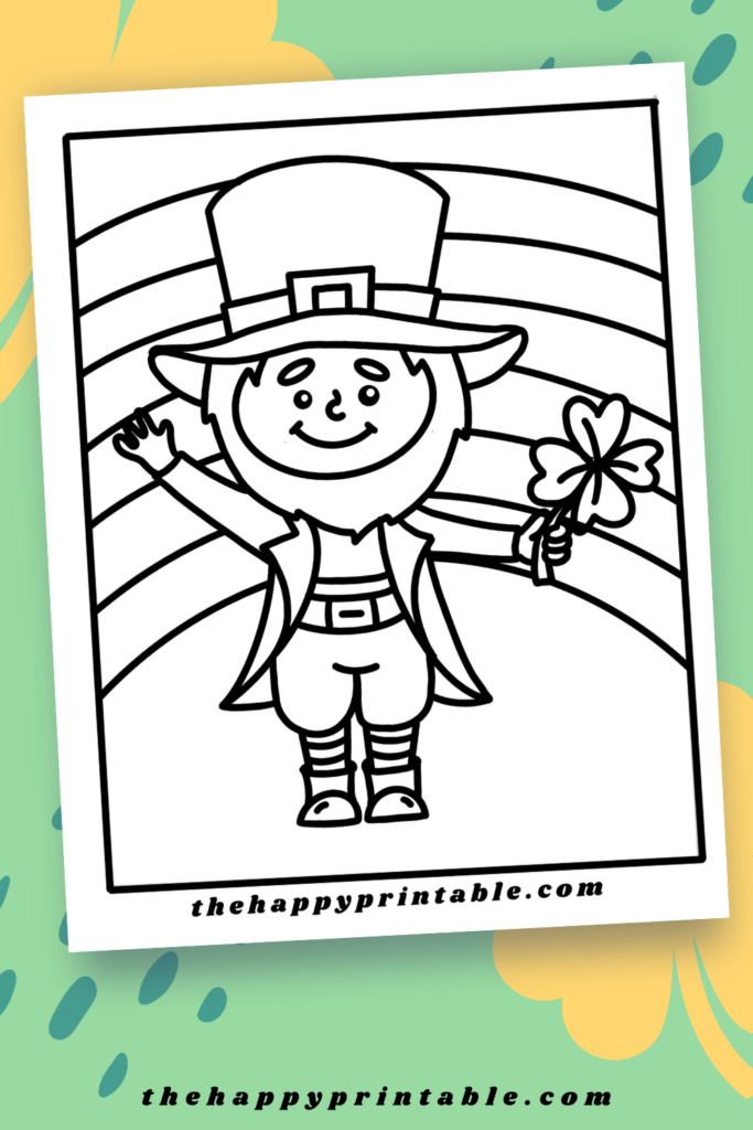This free printable leprechaun coloring page is a fun addition to any St. Patrick's Day celebration.