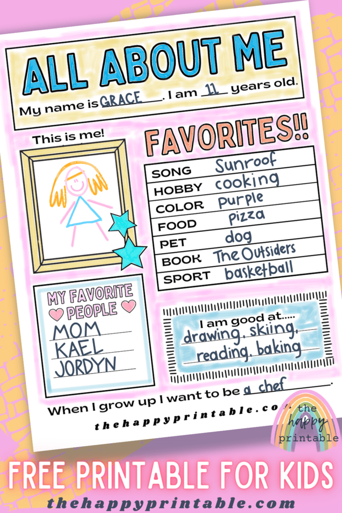 Learn all about your students with this all about me worksheet!