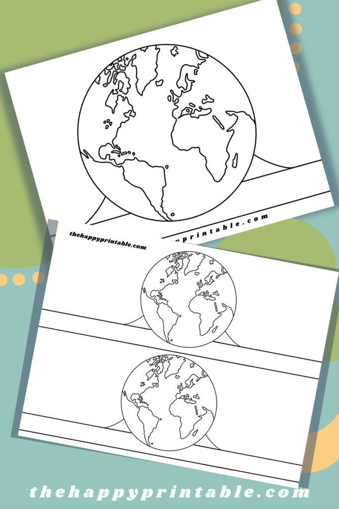 Printable Earth templates come in two sizes and stand up on their own!