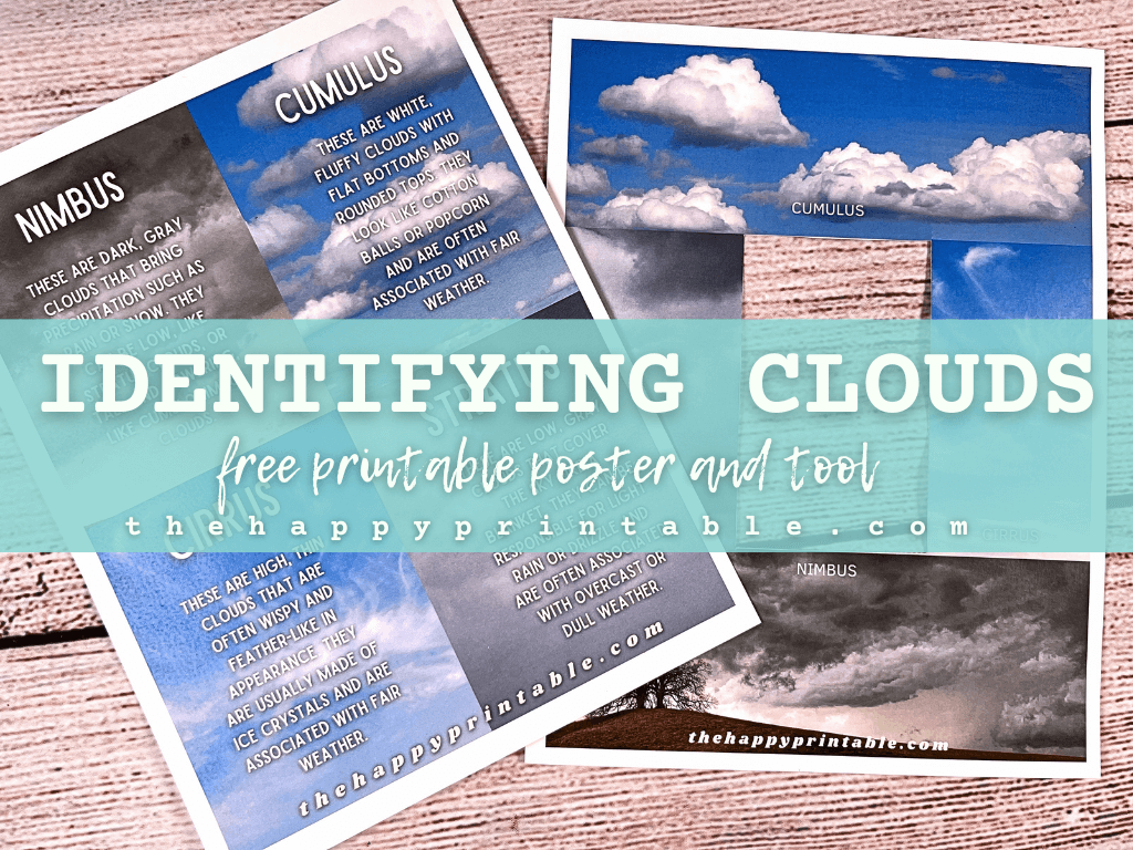 types of clouds for kids printables