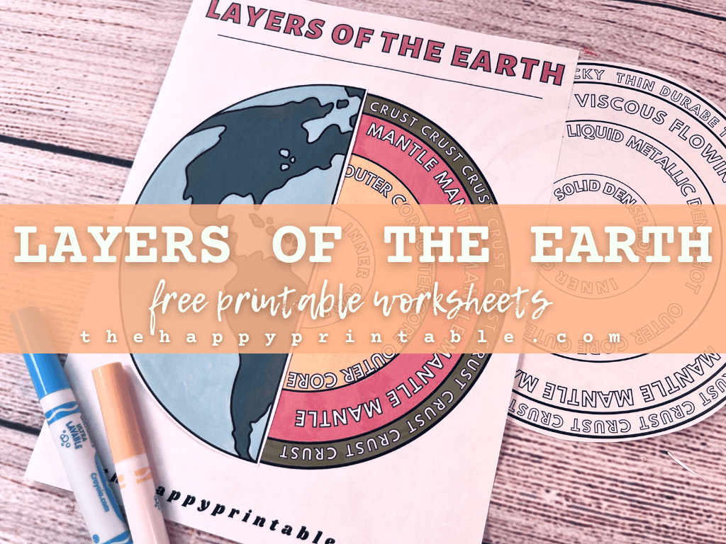 layers of the earth worksheet