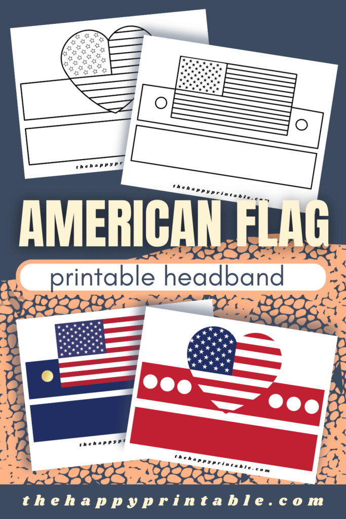 This printable American flag headband is available in both color and black and white- perfect for a patriotic celebration.
