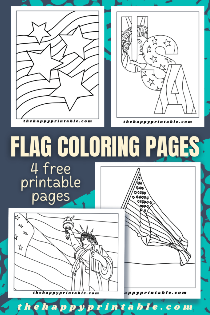 These United Stated flag coloring ages are yours to print and color for free!