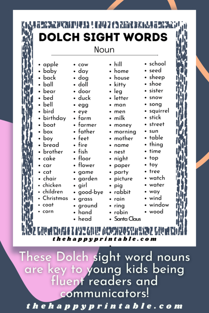 These Dolch noun flashcards are versatile tools, so feel free to get creative and adapt them to suit your child's or students' needs and learning styles.
