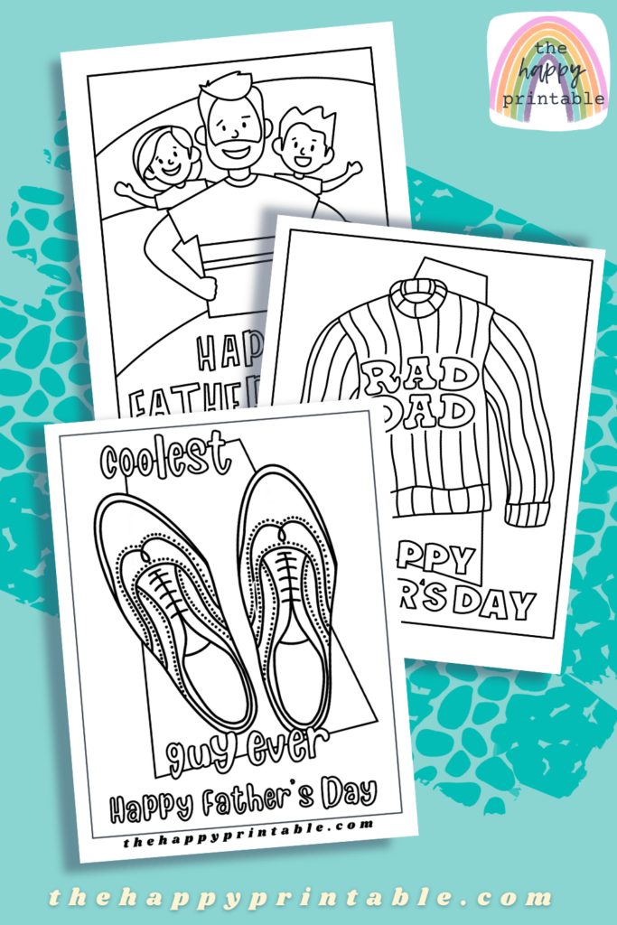 Three free printable Father's Day coloring pages are perfect for celebrating Dad or any other special guy!