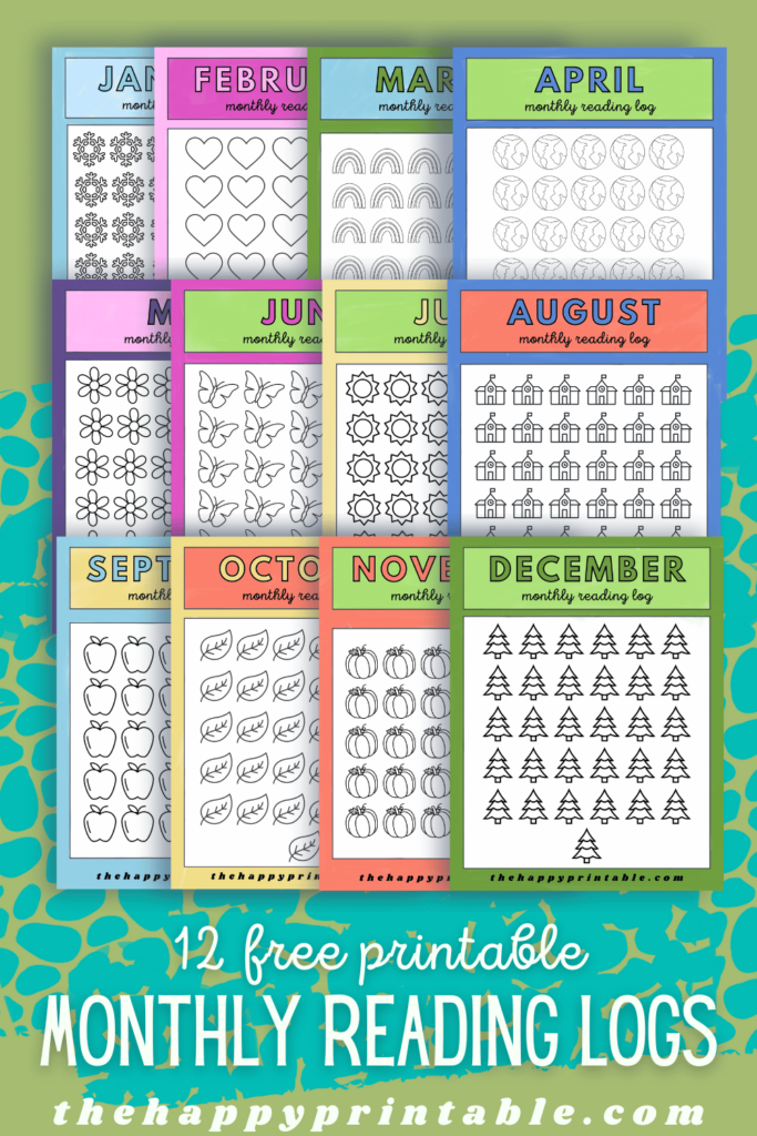 12 full color reading log printable are a fun way for kids to track their reading progress