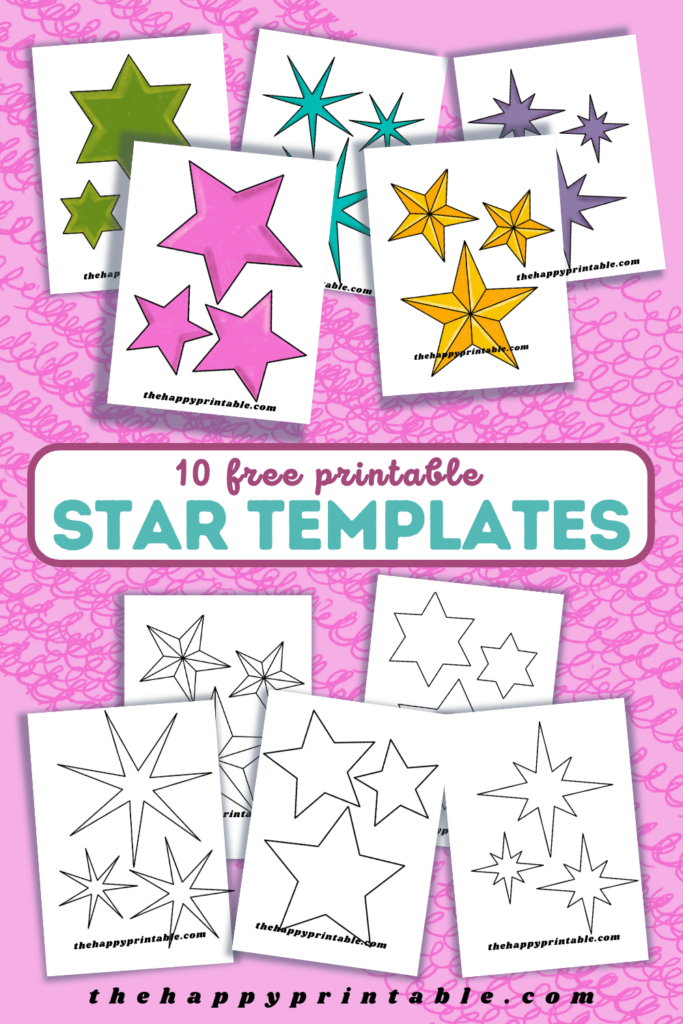 10 free printable star templates are your to print to use in your home or classroom!