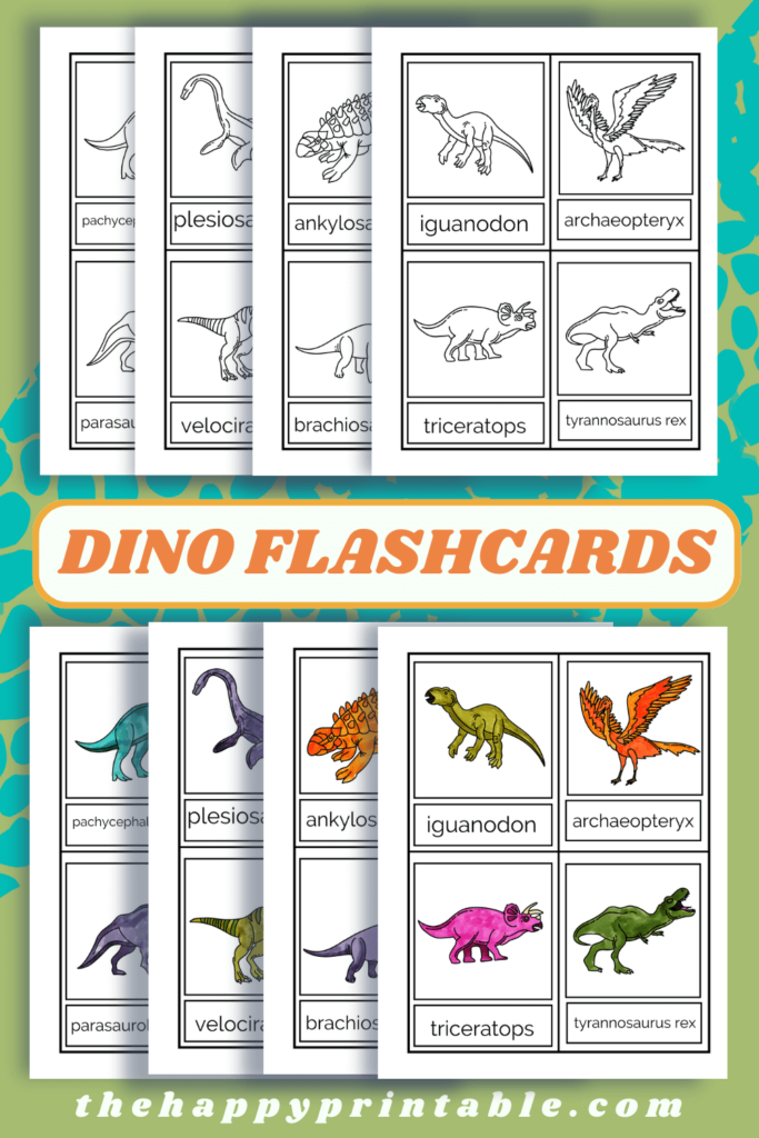 Free printable dinosaur flashcards